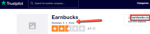 Earnbucks.co Review - Poor Rating On Trustpilot