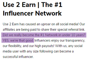 What Is Use2Earn? - Fake Claim On Being #1 Network