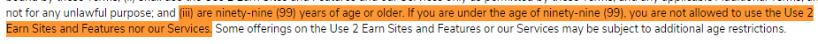 What Is Use2Earn? - You Need To Be 99 Years Or Above