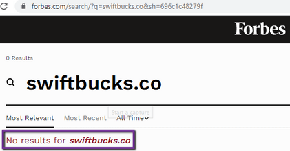 Is SwiftBucks A Scam? - Not Found On Forbes