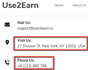 What Is Use2Earn? - Fake Contact Details