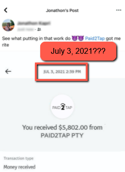 Is Paid2Tap A Scam? - Paid2Tap Fake Payment Proof